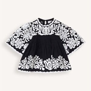 Sea New York Black & White Embroidered Top